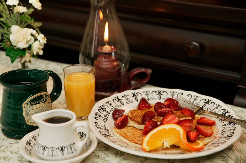 Breakfast by the Stone Fireplace