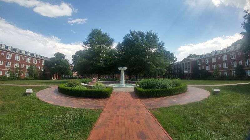 Brick Buildings and Green Lawns