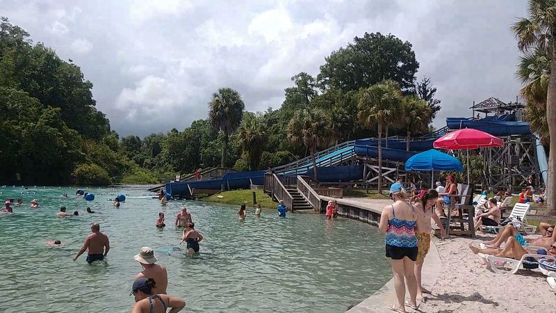 Buccaneer Bay's Slides and Jumping Dock Buccaneer Bay's Slides and Jumping Dock