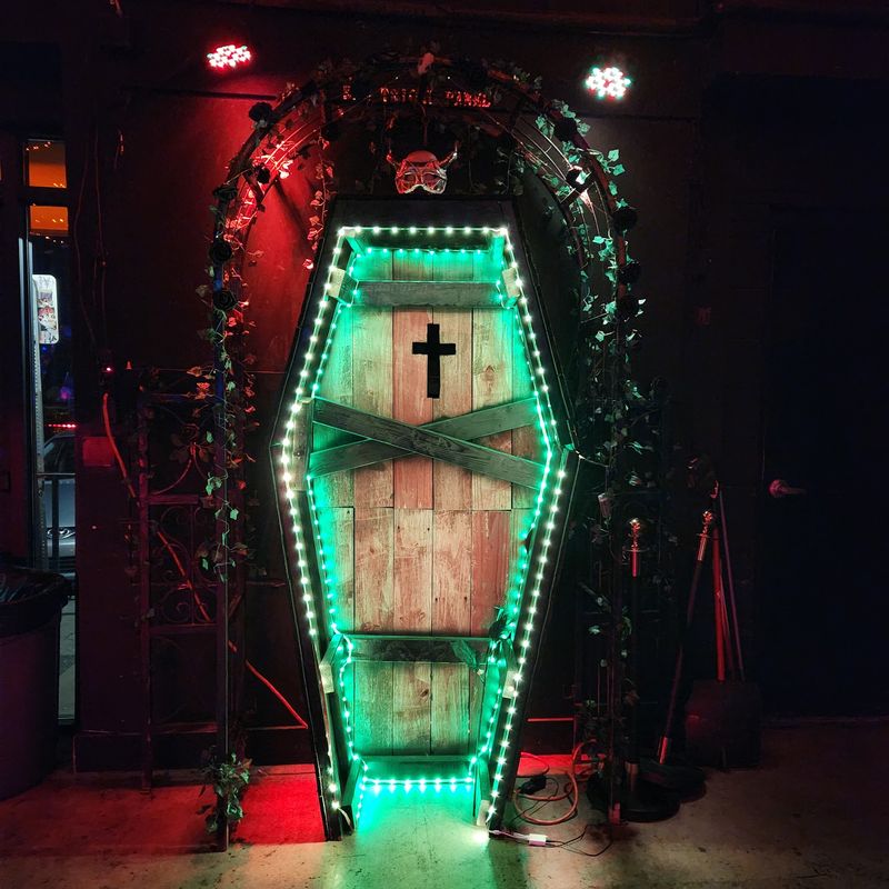 Chandeliers, Skulls, and a Photo-Ready Coffin Chandeliers, Skulls, and a Photo-Ready Coffin