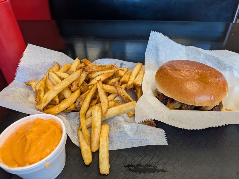 Char Burgers With a Cheddar Spread Char Burgers With a Cheddar Spread