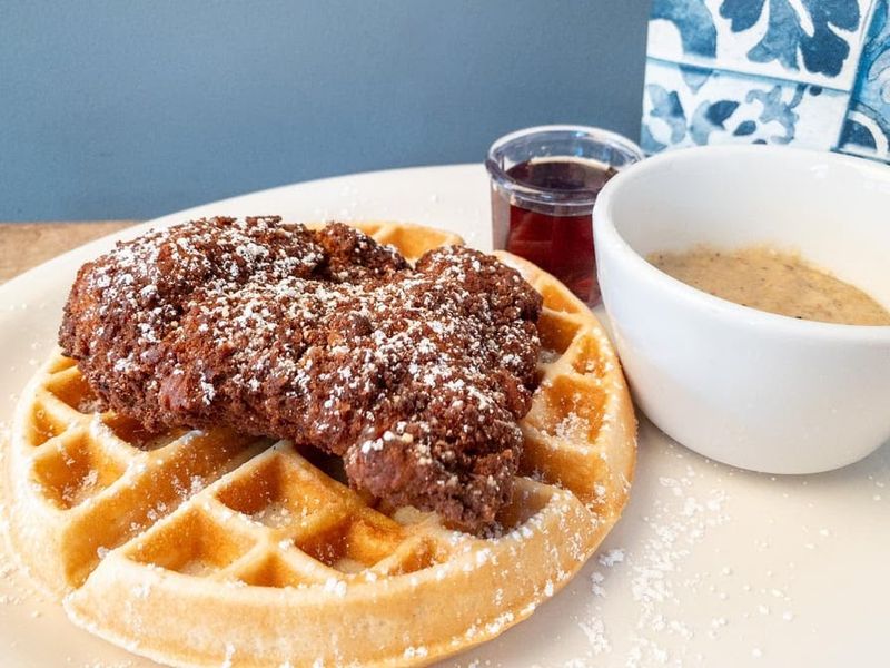Chicken and Waffles Meet Scrapple Gravy Chicken and Waffles Meet Scrapple Gravy