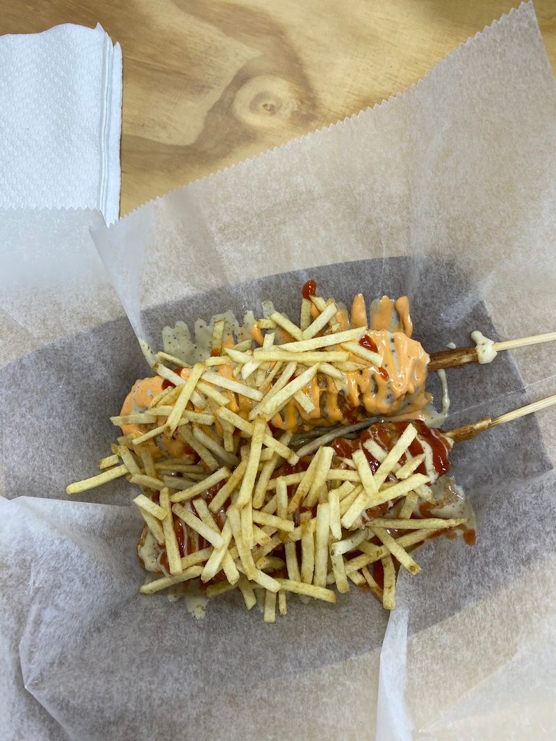 Crab and Cheese Corn Dogs and Chili Dogs