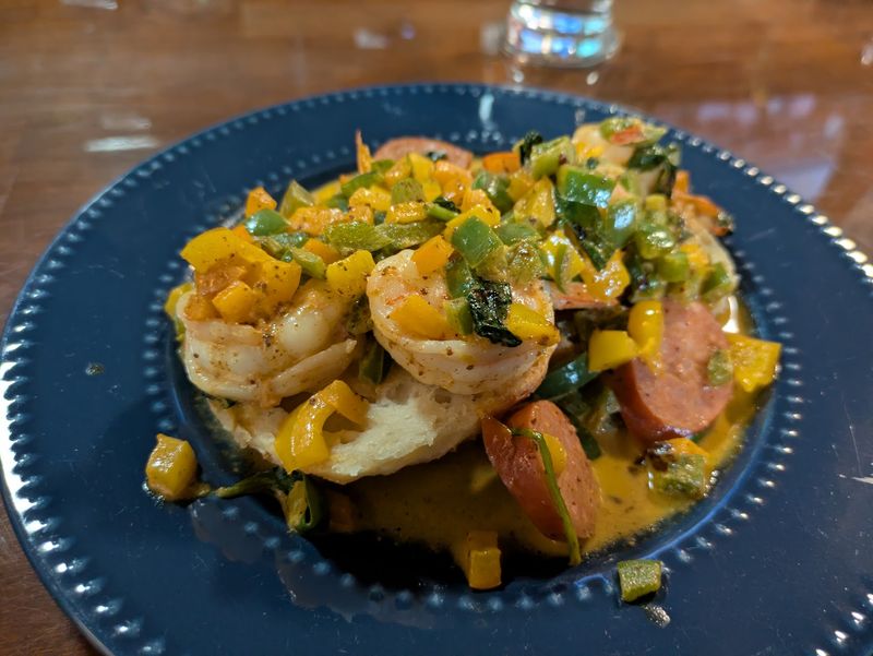 Creole Shrimp Meets a Buttery Biscuit Creole Shrimp Meets a Buttery Biscuit