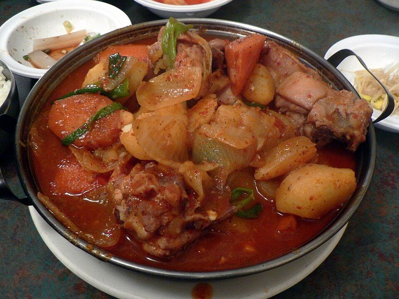 Dakbokkeumtang (Spicy Braised Chicken)