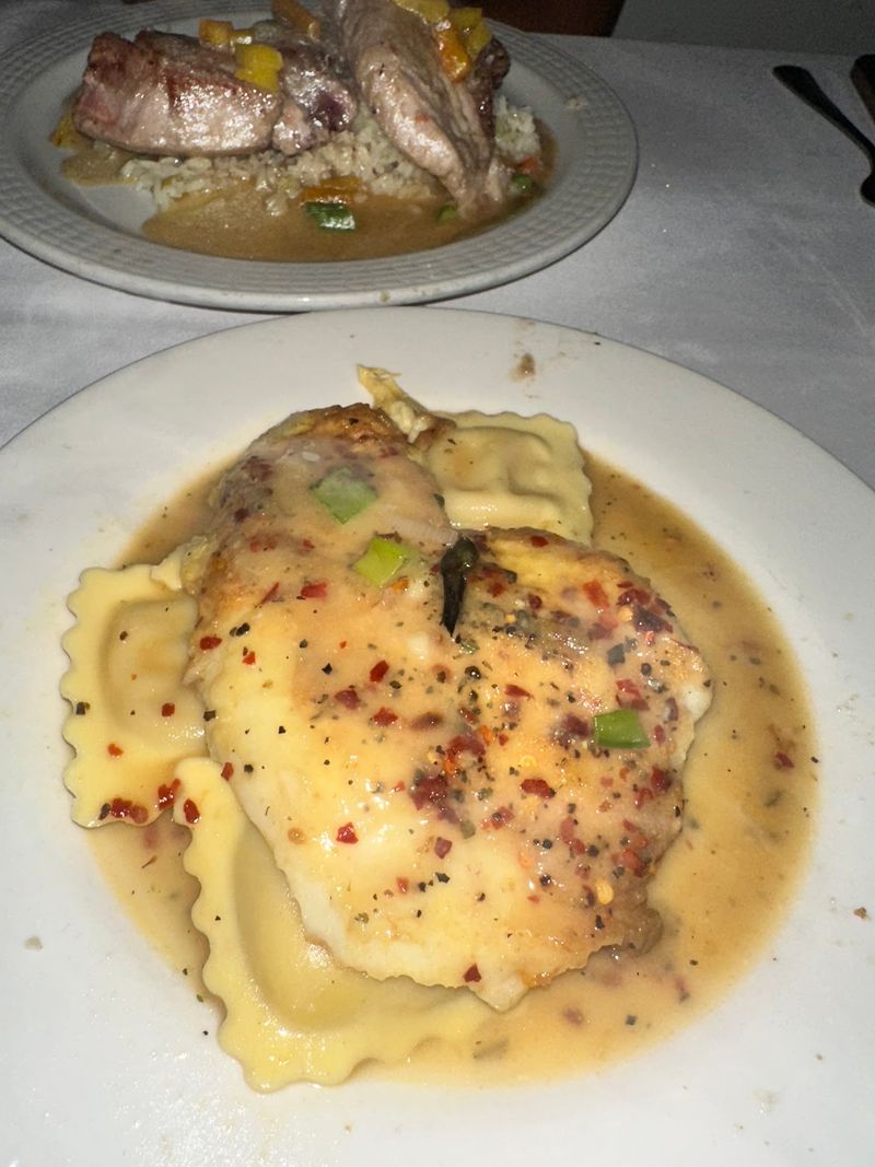 Fresh Catch Over Lobster Ravioli Fresh Catch Over Lobster Ravioli