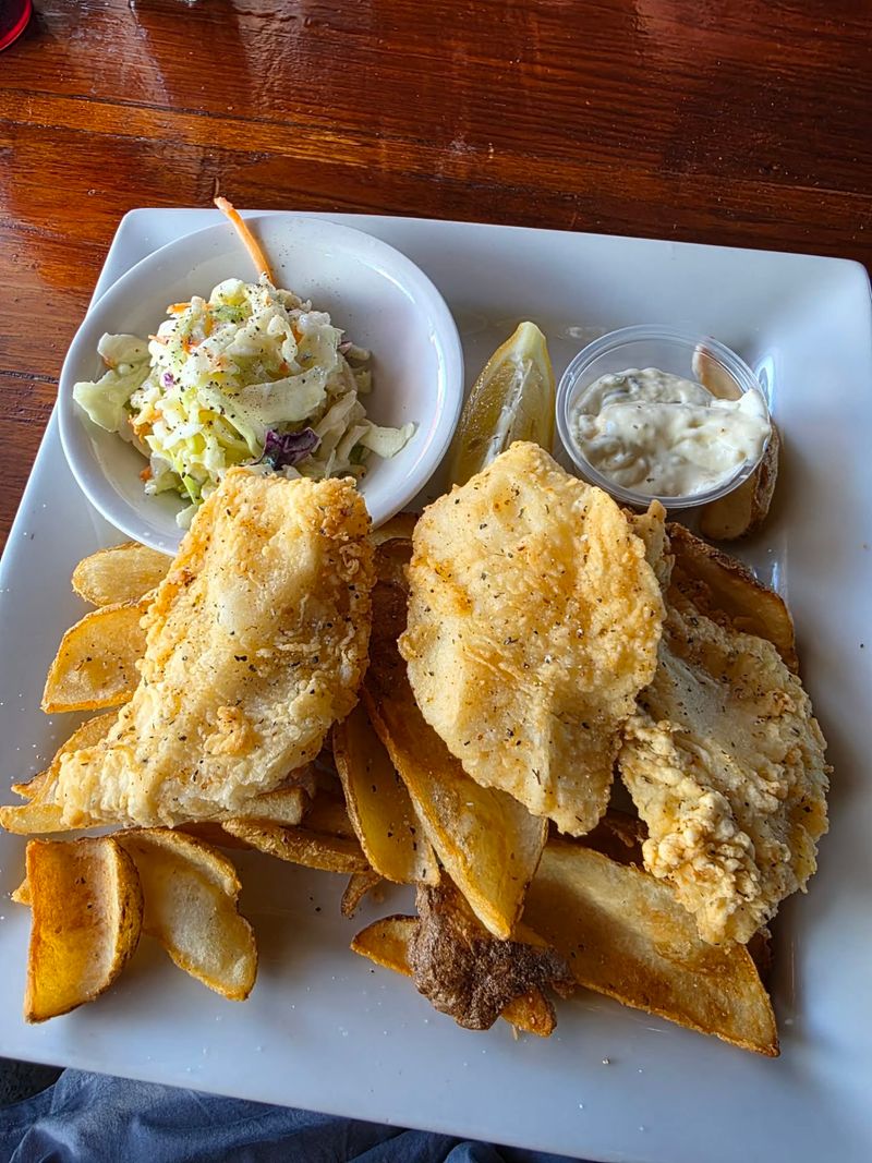 Halibut Fish and Chips with Chip-Cut Fries Halibut Fish and Chips with Chip-Cut Fries