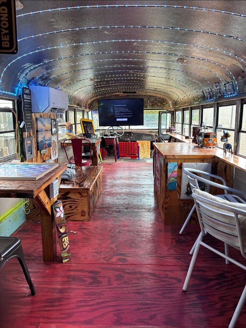 Inside the Air-Conditioned Bus Dining Room Inside the Air-Conditioned Bus Dining Room
