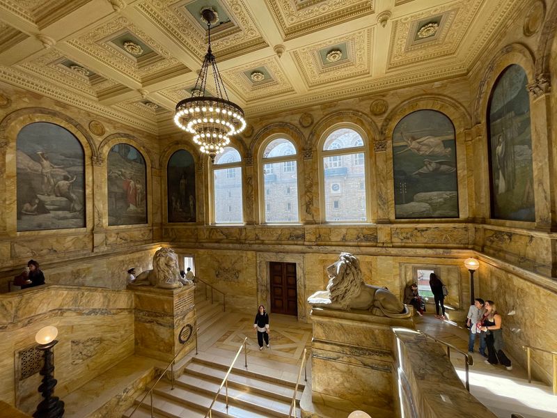 Marble Stairs and Watchful Lions Marble Stairs and Watchful Lions