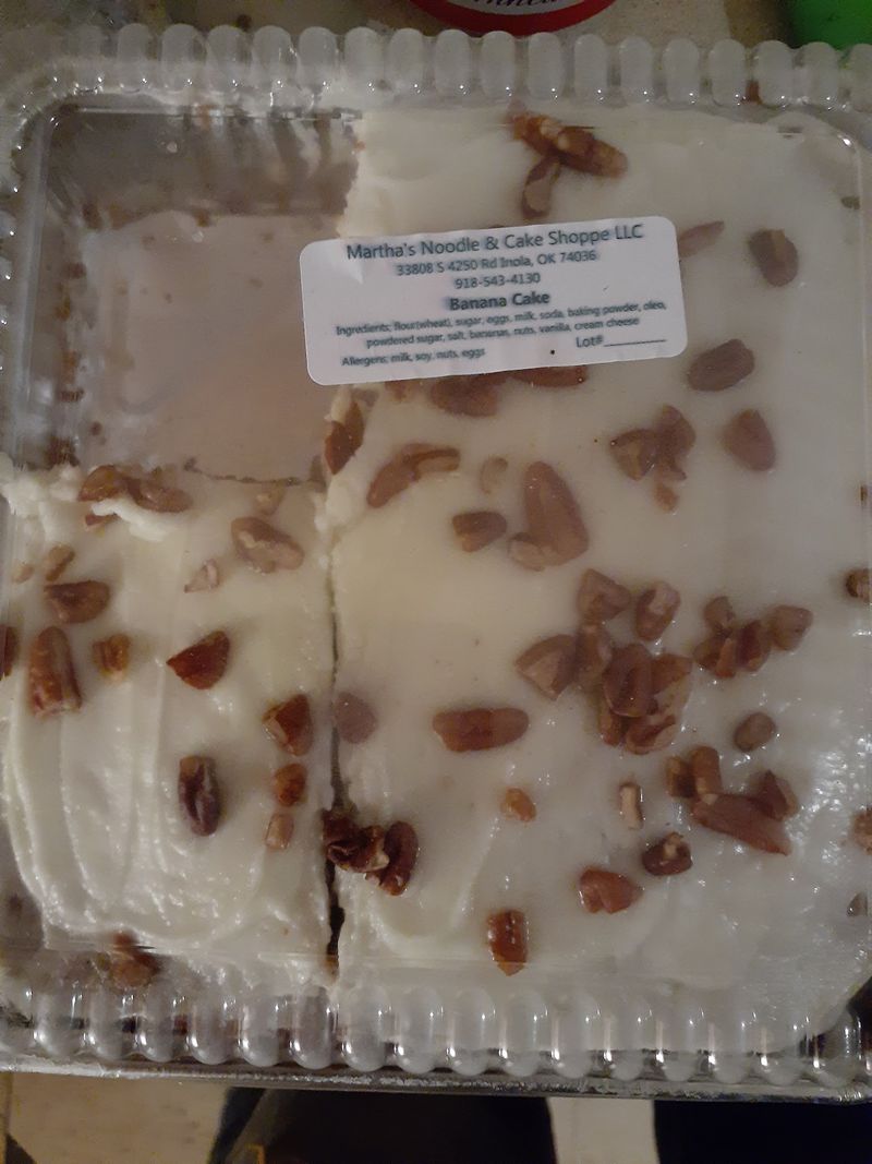 Martha's Noodle & Cake Shoppe, Inola, OK Martha's Noodle & Cake Shoppe, Inola, OK