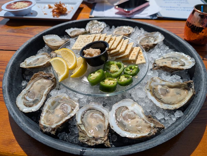 Oysters, Steamed Shrimp, and Crab Dip