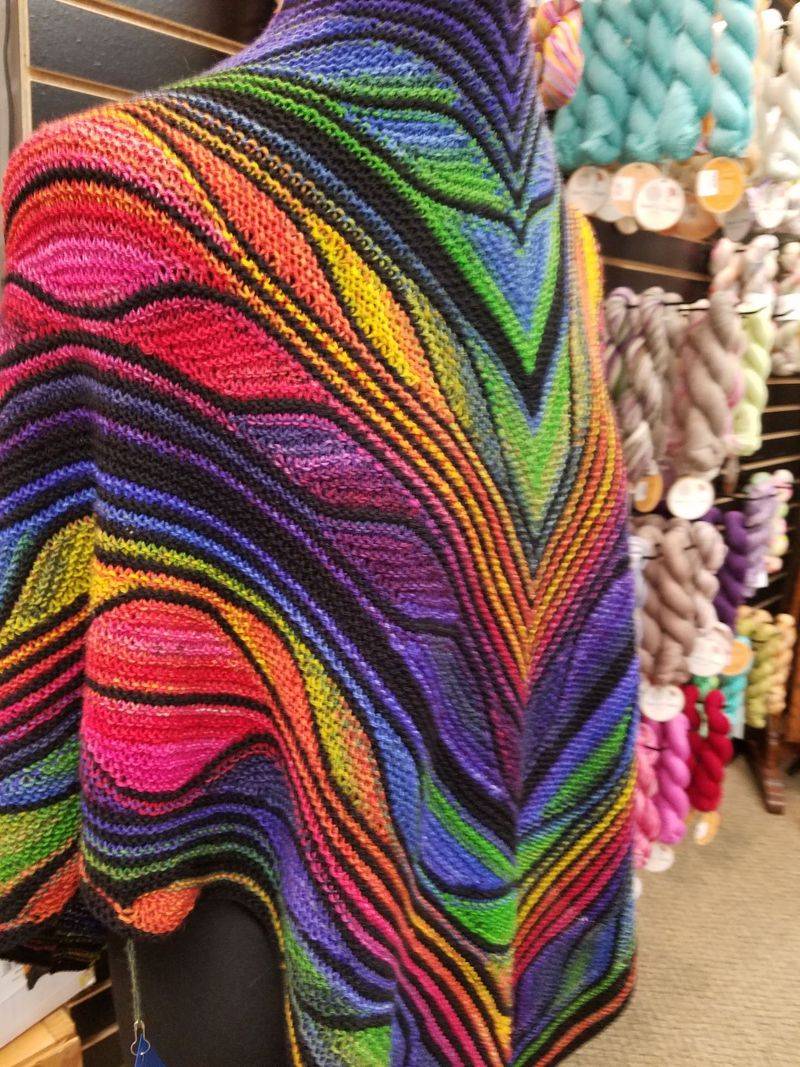 Pattern Samples Hung Beside Their Yarns