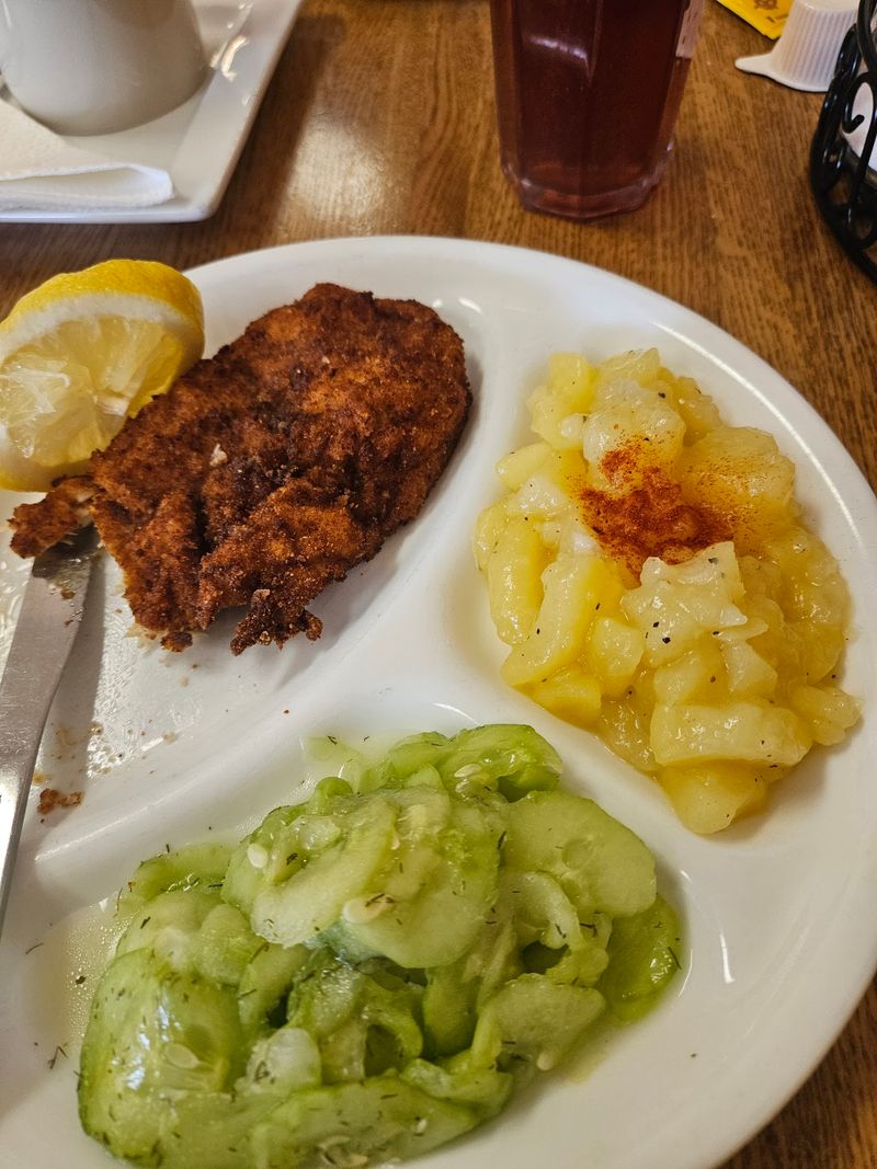 Potato Salad, Cucumber Salad, and Lentil Soup