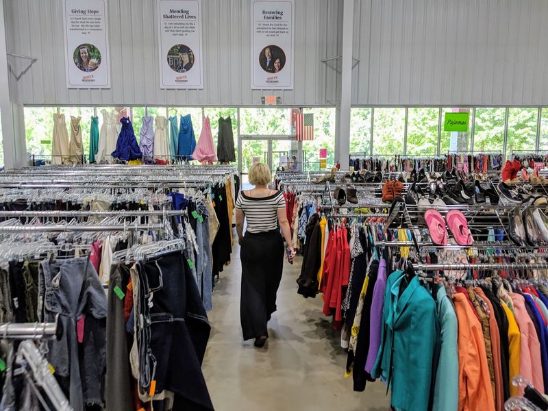 Racks of Clothes, Coats, and Shoes Racks of Clothes, Coats, and Shoes