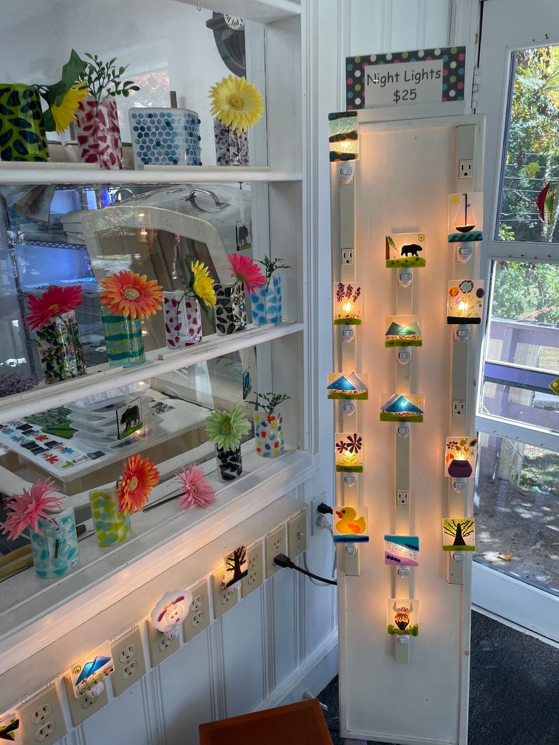 Shelves Full of Handmade Glass