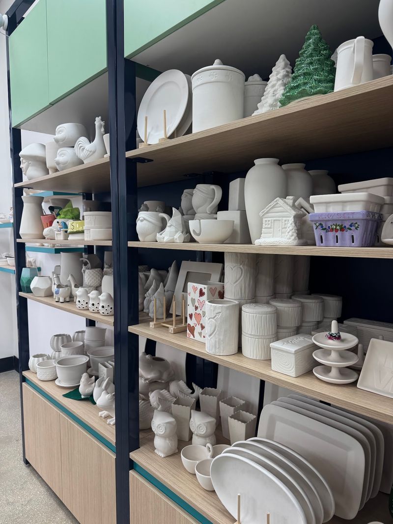Shelves Packed With Pieces to Paint Shelves Packed With Pieces to Paint