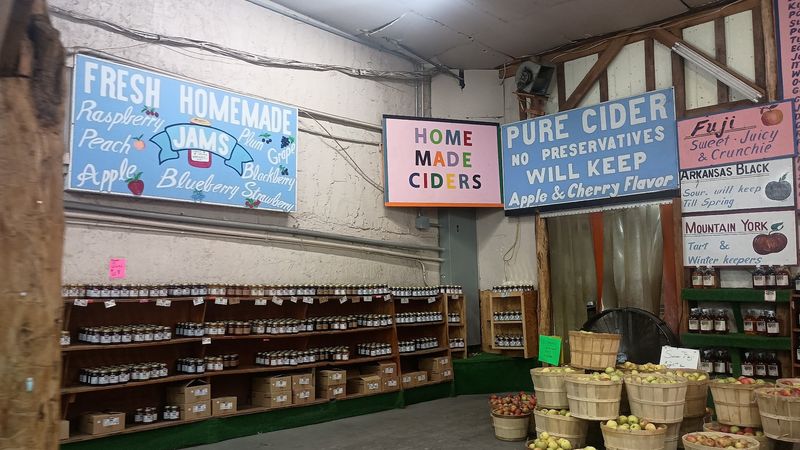 Shelves of Jams, Jellies, and Apple Butter Shelves of Jams, Jellies, and Apple Butter