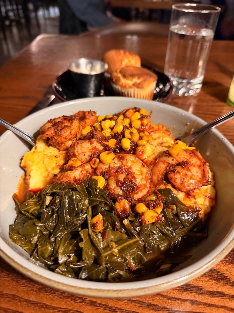 Shrimp, Grits, and a Sandwich With Serious Layers Shrimp, Grits, and a Sandwich With Serious Layers