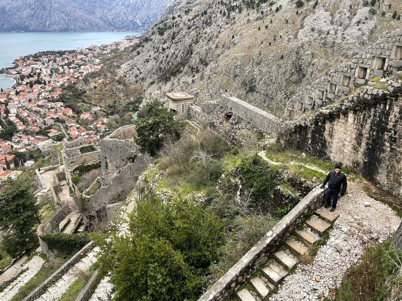 Stairs of Kotor Fortress, Montenegro Stairs of Kotor Fortress, Montenegro
