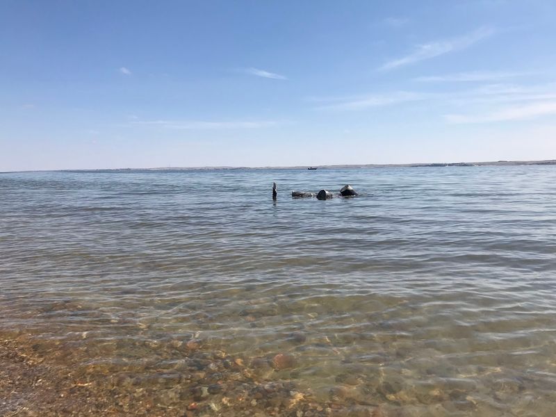 Swimming Where the Water Slopes Gently