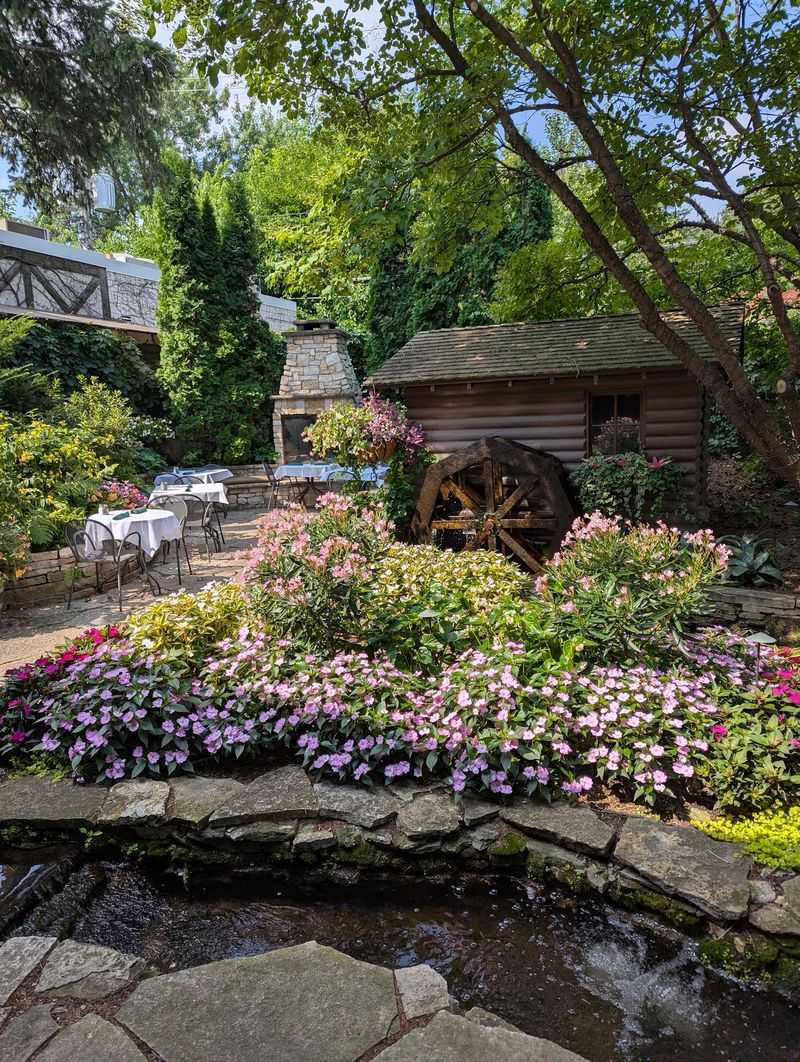 The Garden Patio and Its Famous Trout Stream The Garden Patio and Its Famous Trout Stream