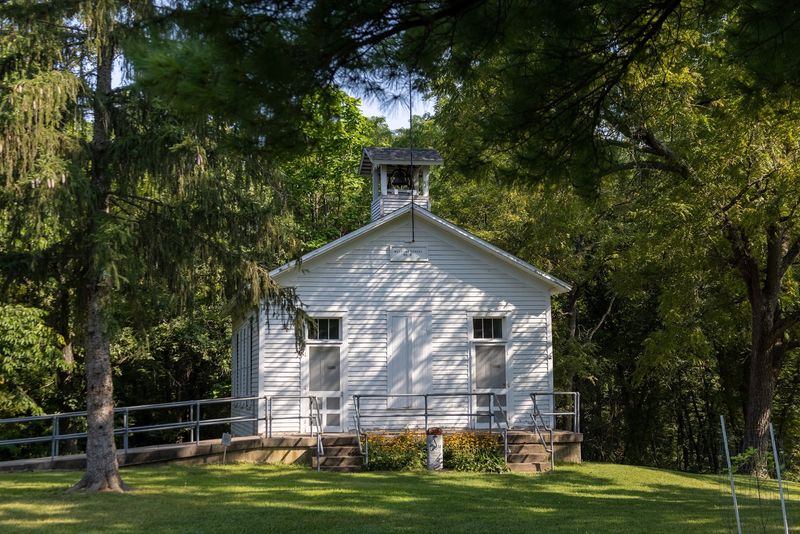 The Old Schoolhouse and Church Nearby