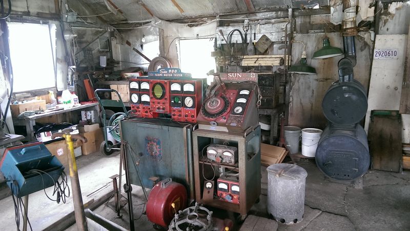 The Old Service Bay and Its Garage Goodies