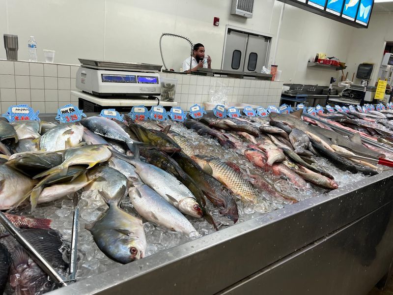 The Seafood Counter and Its Live Tanks