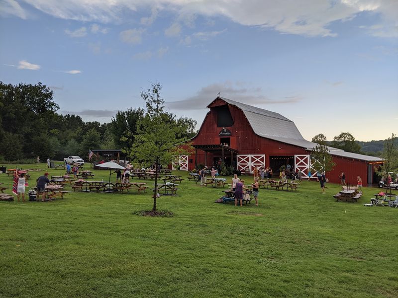 Two Stages and a Barn in the Woods