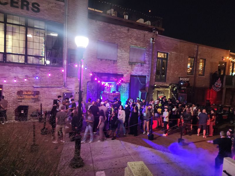 Waiting in Line Turns Into a Party Waiting in Line Turns Into a Party