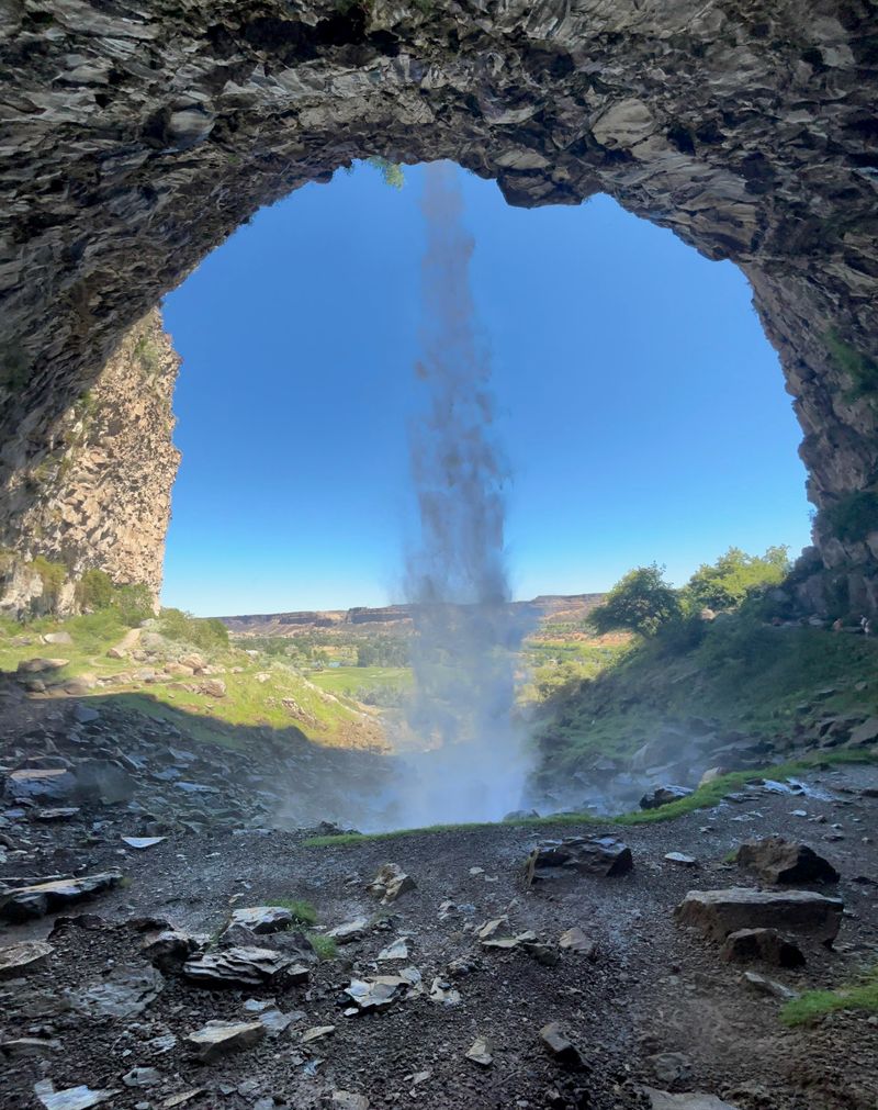 Walk Behind Perrine Coulee Falls, Twin Falls, Idaho