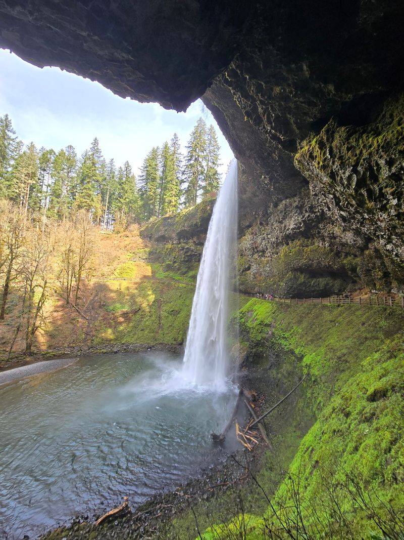 Walking Behind a Curtain of Water