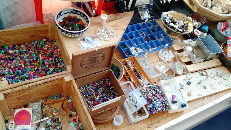 Yarn, Buttons, Beads and Zippers by the Basketful