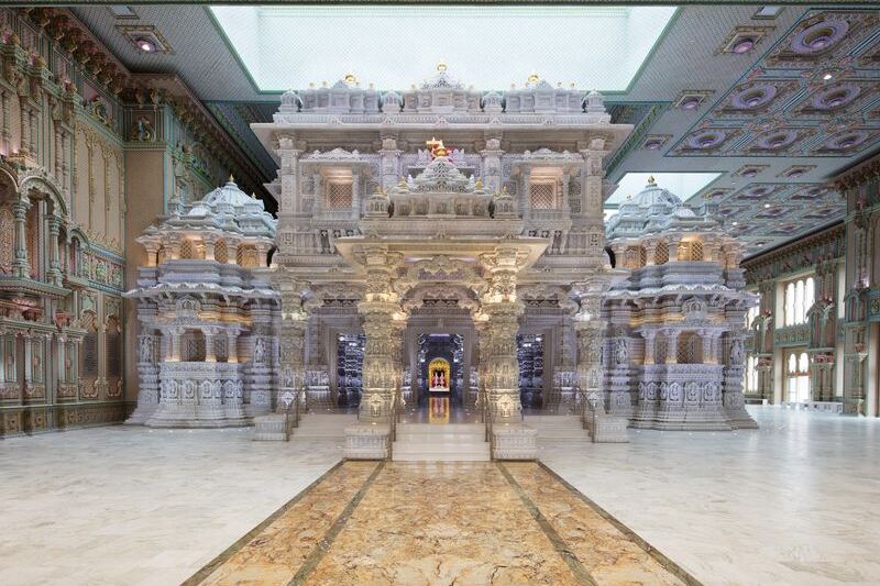 This Robbinsville, New Jersey Temple Lets You Walk Among Remarkable Stone Carvings