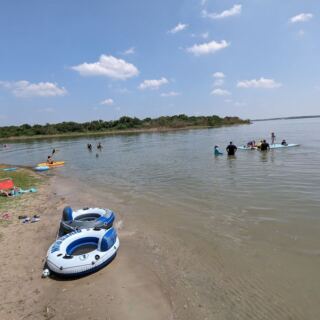 This Texas Reservoir Is Great for Boating and Swimming, but Low Water Exposes Concrete Bars in the Shallows