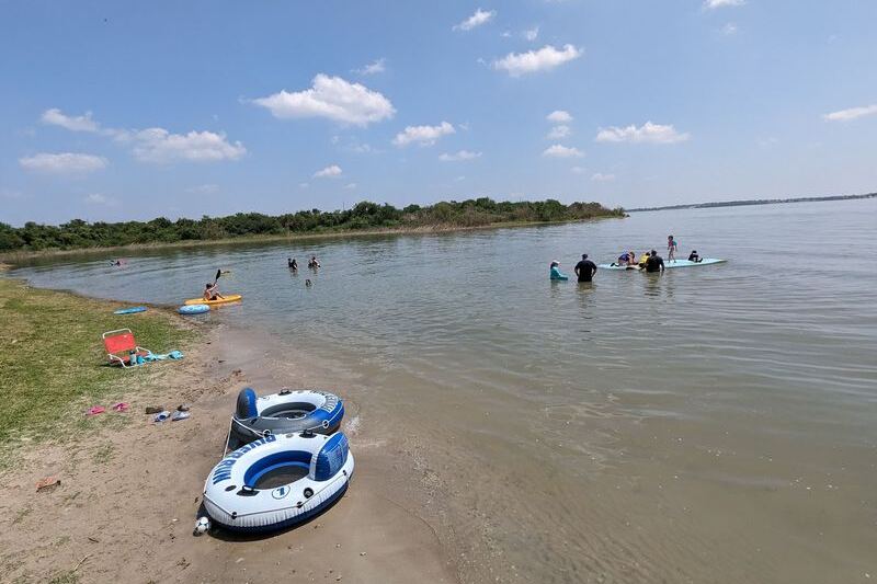 This Texas Reservoir Is Great for Boating and Swimming, but Low Water Exposes Concrete Bars in the Shallows