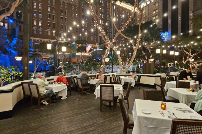 This Nevada Steakhouse Sits Beside An Indoor Waterfall And Mystic Falls