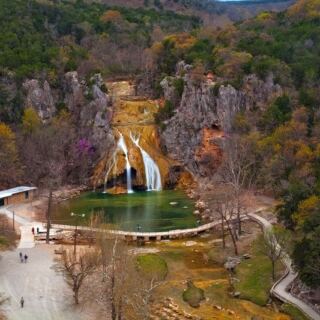 Just Off I-35 in Davis, Turner Falls Pairs a 77-Foot Waterfall With Stone Castle Ruins