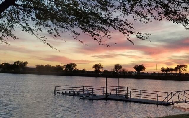Boat Docks Sit Over Dry Grass at This Oklahoma Lake That Never Filled
