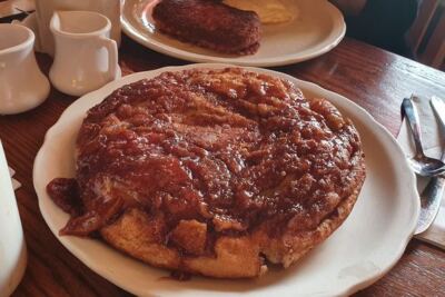 Whole Tables Stop And Stare When The Puffed Apple Pancake Arrives At This Wilmette, Illinois Brunch Spot