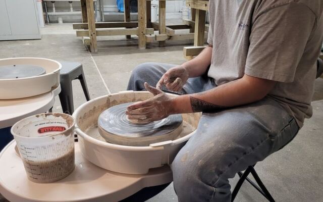 First-Timers Shape Their Own Clay Mugs On The Wheel At This Small Illinois Pottery Studio