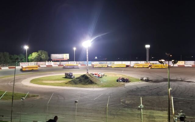 Monster Trucks, Racing Buses, And First-Run Movies Share One Field At This Minnesota Speedway And Drive-In