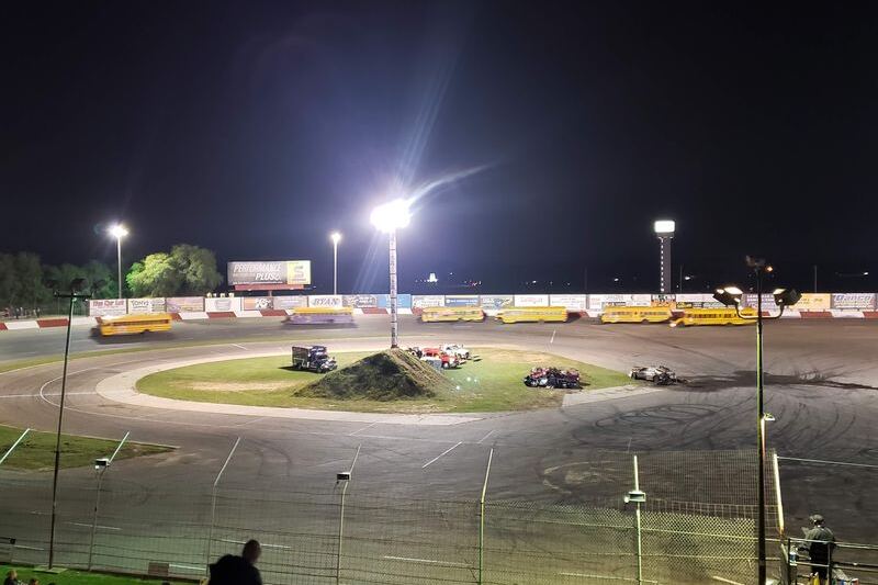 Monster Trucks, Racing Buses, And First-Run Movies Share One Field At This Minnesota Speedway And Drive-In