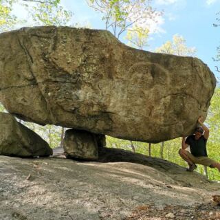 Hike Pyramid Mountain in Boonton, New Jersey, to Tripod Rock, a glacial boulder balanced on three smaller stones