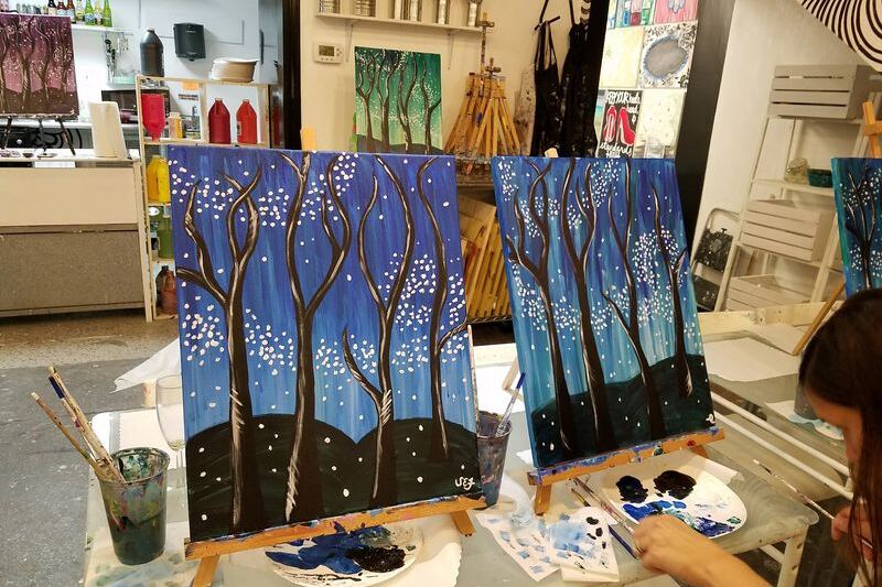 Make Your Own Artwork in a Beginner-Friendly Class at Corks & Colors Studio in Gainesville, Florida