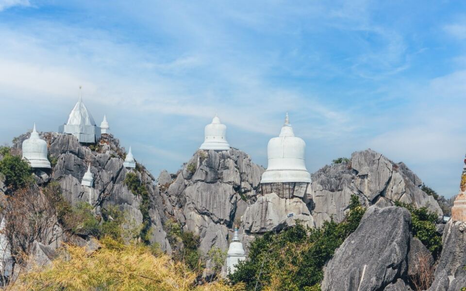 These White Pagodas Appear to Float Above the Mountains of Northern Thailand