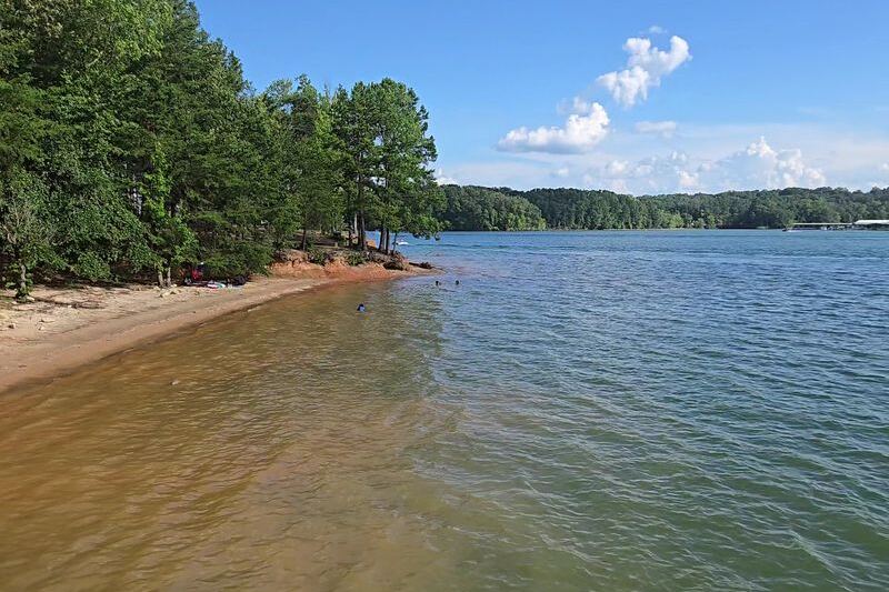 This Man-Made South Carolina Lake Straddling Two States Draws Anglers and Campers, and Low Water Opens Up Its Shoreline