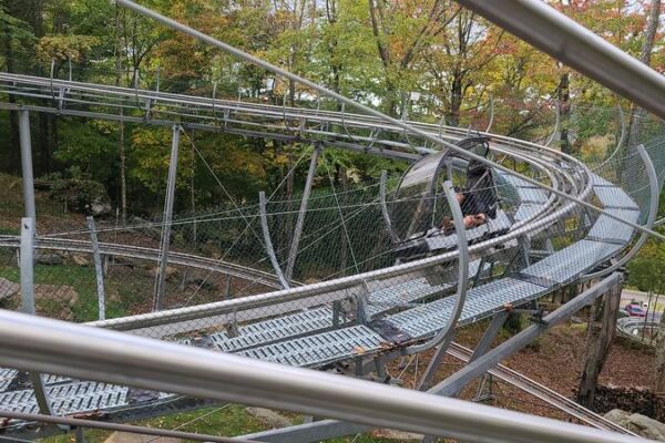 Gravity Takes the Wheel on This North Carolina Mountain Coaster Racing Through Fall Color at 27 MPH