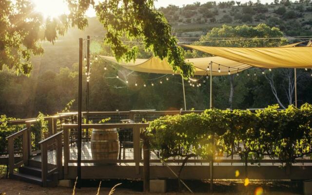 Pour Your Own Tasting Flight at Page Springs Cellars Right Beside Oak Creek in Cornville, Arizona