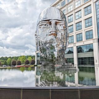 Drivers Keep Slamming the Brakes When This Giant Spinning Steel Head Appears in Charlotte